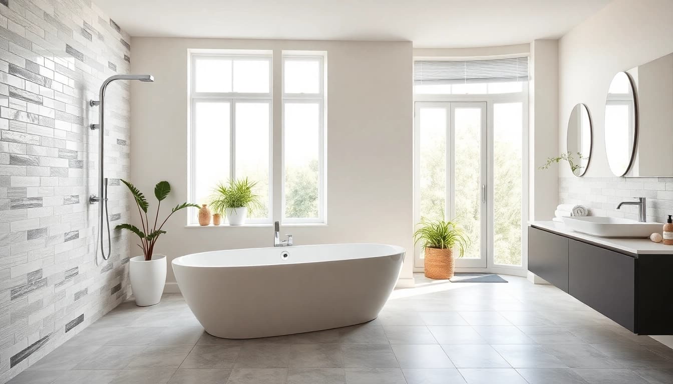 Revamped bathroom renovation Manchester featuring modern design and bright ambiance.