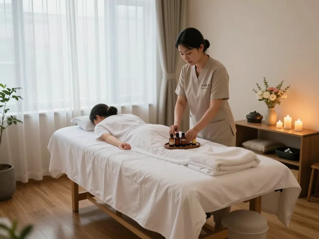 Relaxing therapy room for 역삼동마사지 with soothing decor and ambiance.