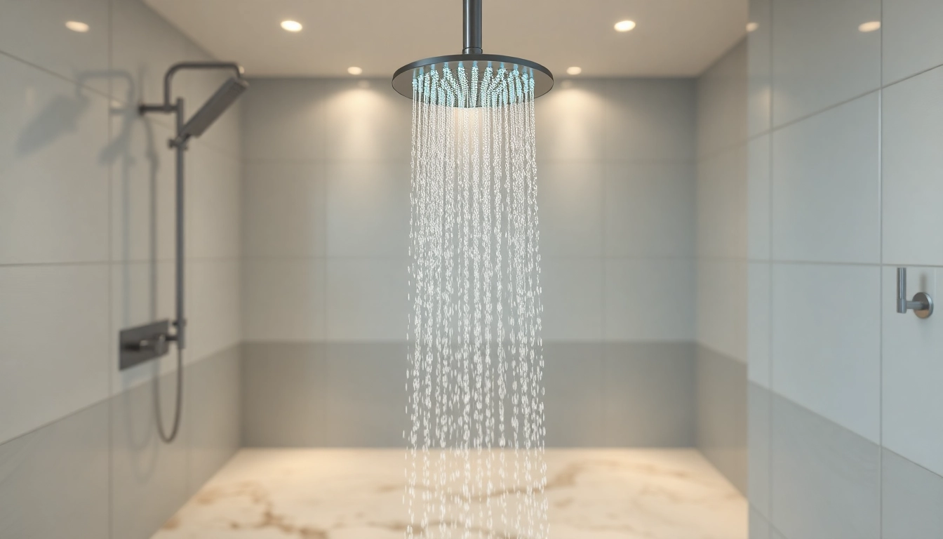 Creating elegant showers au in a luxurious bathroom design with sleek fixtures and serene colors.