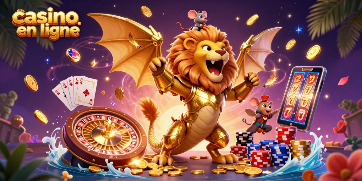 Découvrez un casino en ligne vibrant avec une chimère et un jockey dans un monde de jeux palpitants.