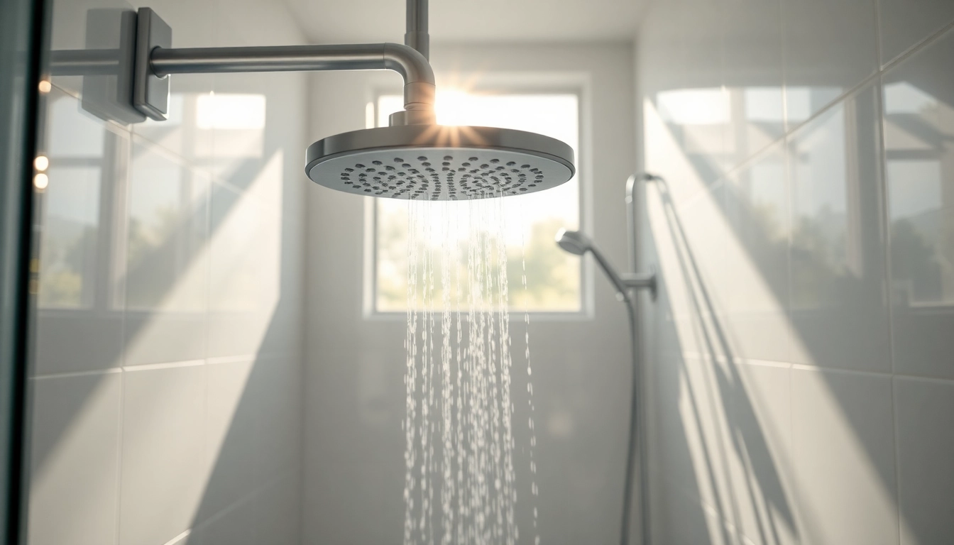 Sunny Shower USA's elegant shower system enhances modern bathroom spaces with a serene atmosphere.