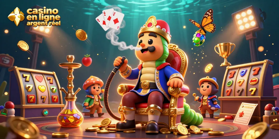 Jouez à des jeux de casino en ligne argent réel avec un maître narguilé et des symboles de poker.