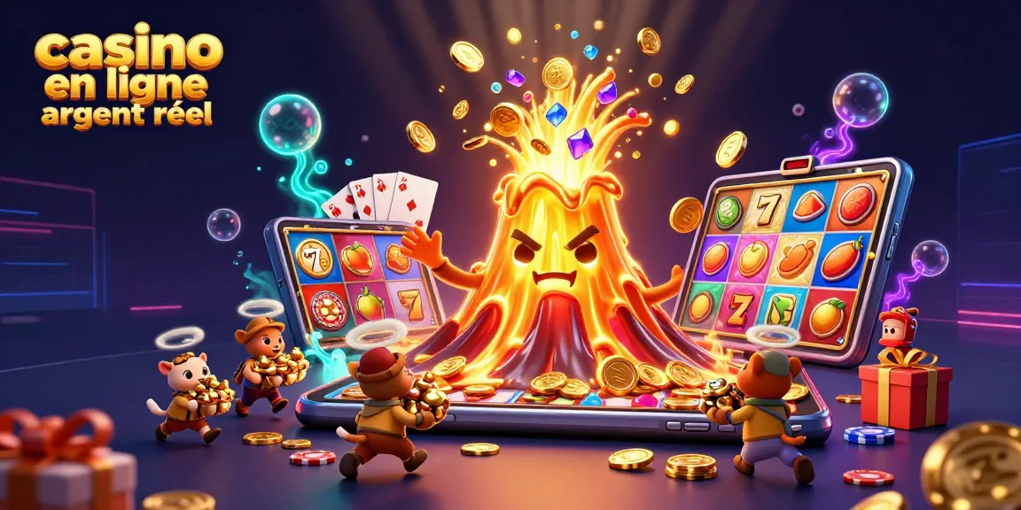 Visualisez le volcan doré triomphant en éruptions de trésors dans ce casino en ligne argent réel dynamique.