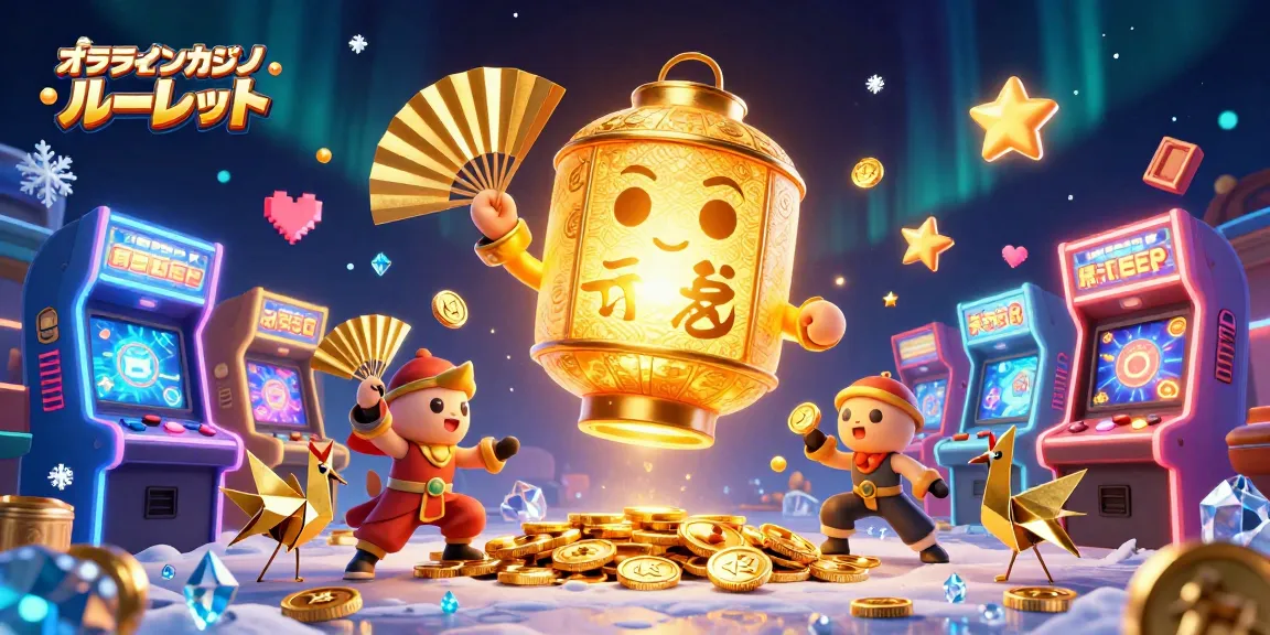 オンラインカジノ ルーレットで運を試し、新しいゲーム体験を楽しむ様子を描いたグラフィック