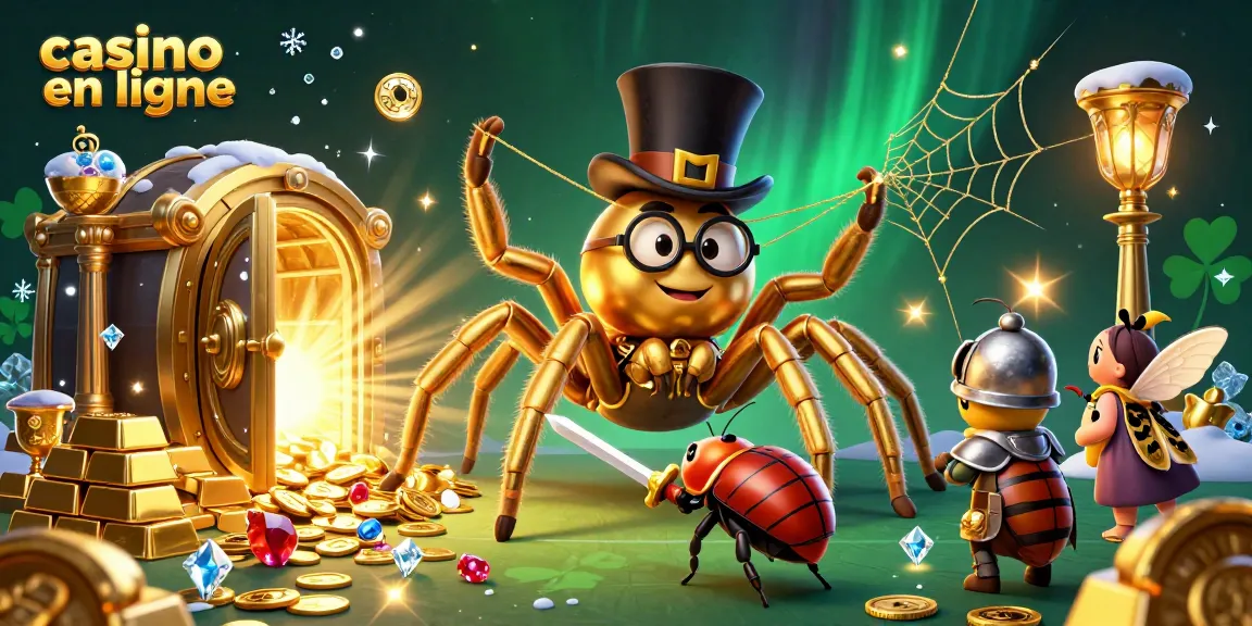 Jouez au casino en ligne et découvrez des trésors avec la tarentule dorée géante.