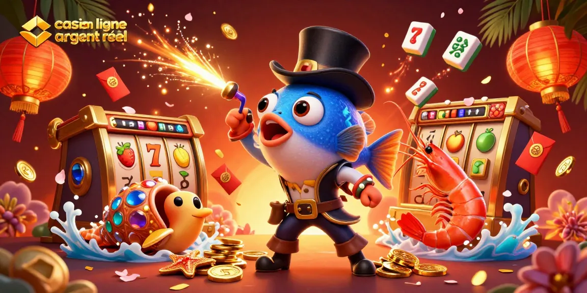 Plongez dans l'univers captivant du casino en ligne argent réel avec des personnages marins joyeux et des éléments de jeu