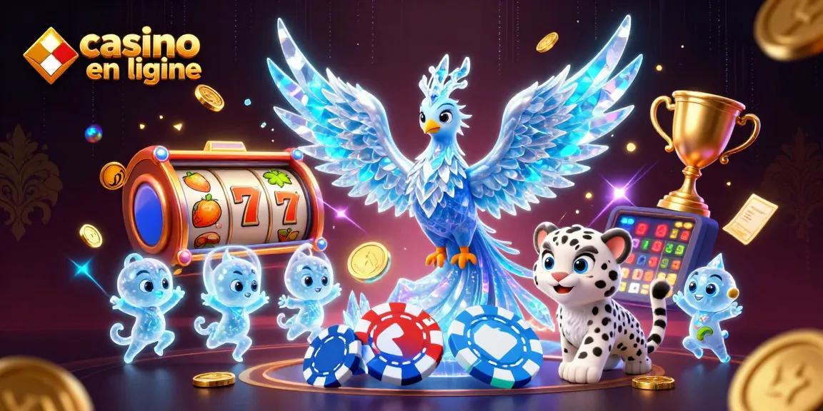 Expérimentez l'univers du casino en ligne avec un phoenix de glace, un léopard des neiges et des sprites dansants.