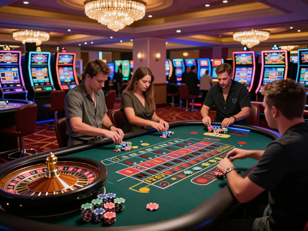Engaging gameplay at a roulette table showcasing top quality widgets in a lively casino atmosphere