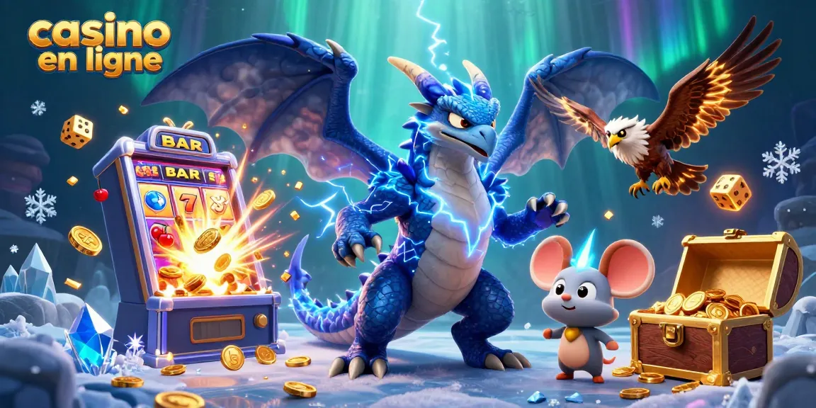 Profitez des jackpots au casino en ligne avec des dragons et des machines à sous colorées.