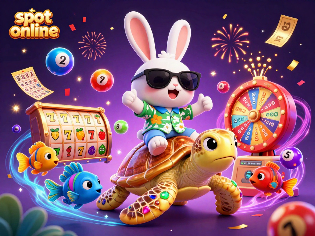 Engage with slot online games featuring a lucky rabbit, golden turtle, and exciting game elements.