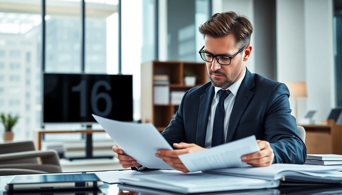 Analyzing Contract Management documents in a professional office setting.