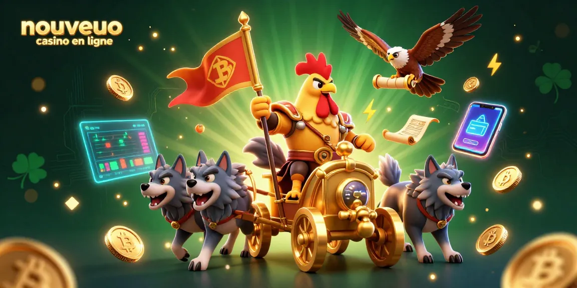 Découvrez le nouveau casino en ligne avec une scène dynamique illustrant des éléments incontournables du jeu.