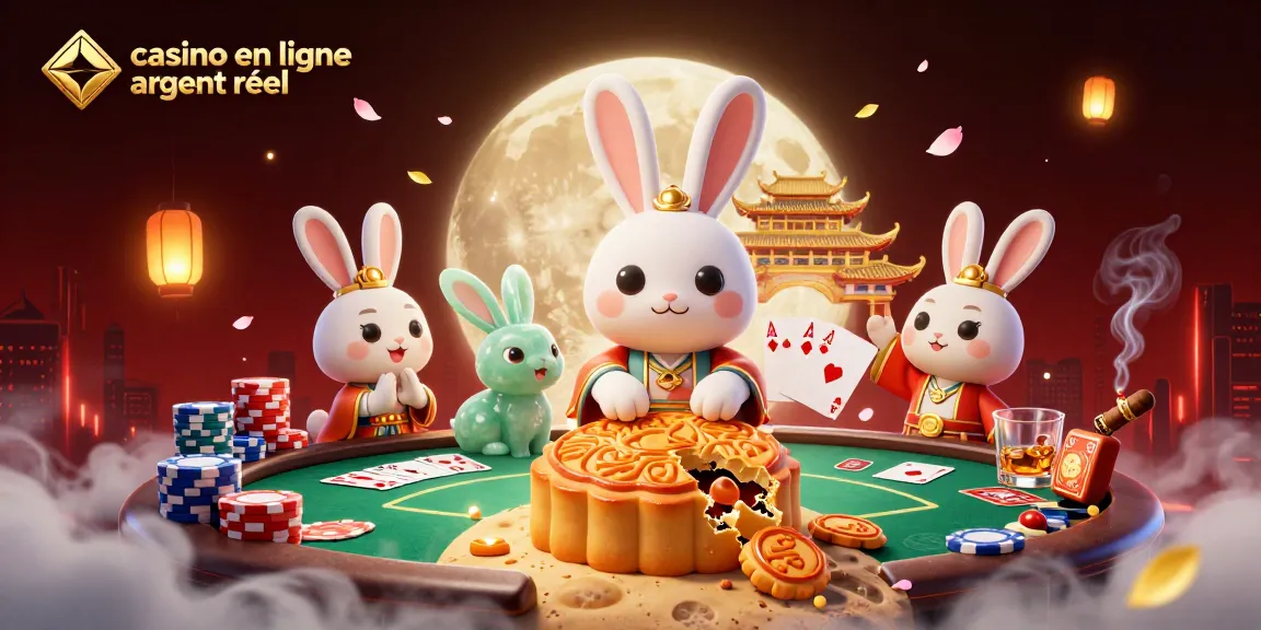 Jouer au casino en ligne argent réel avec des jetons de poker révélés sous des gâteaux lunaires.