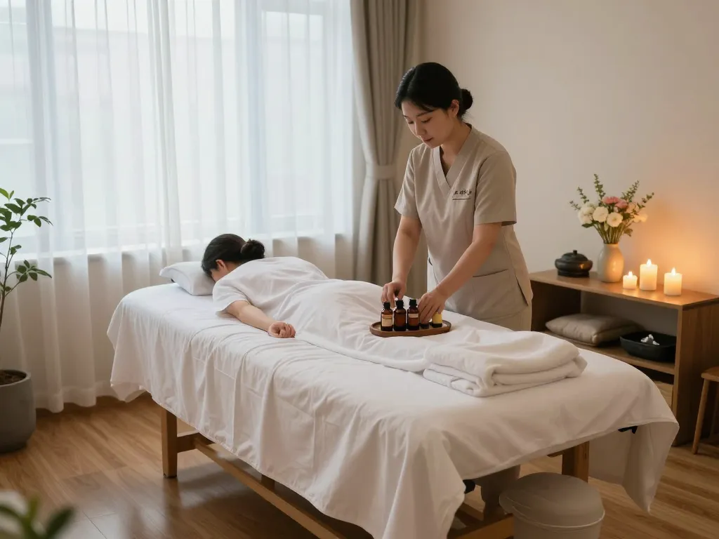 Relaxing therapy room for 역삼동마사지 with soothing decor and ambiance.
