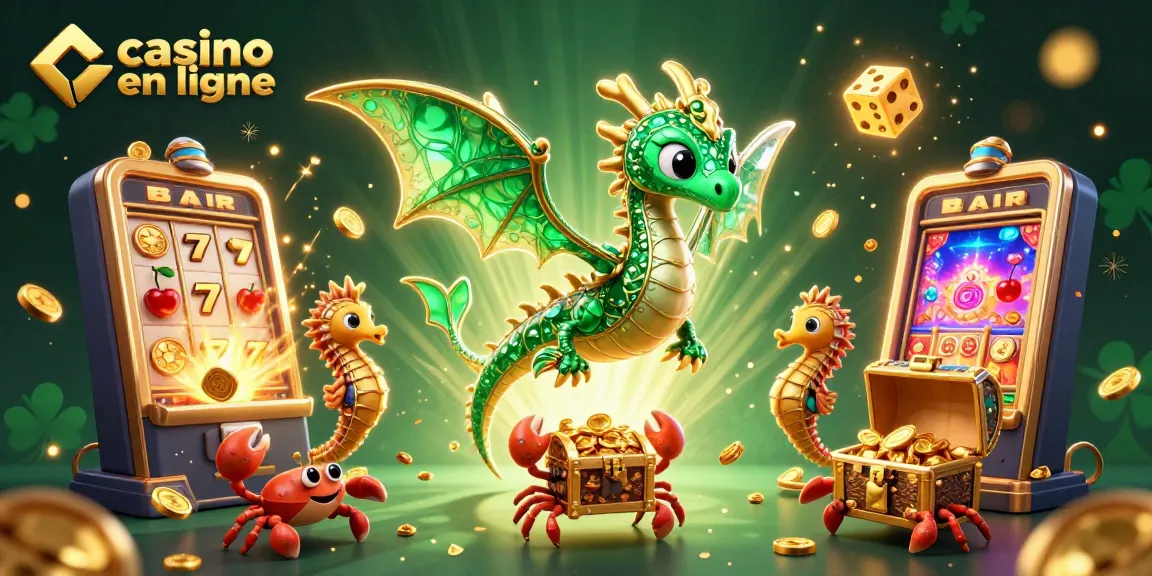Profitez du frisson du casino en ligne avec un dragon de mer et un trésor scintillant