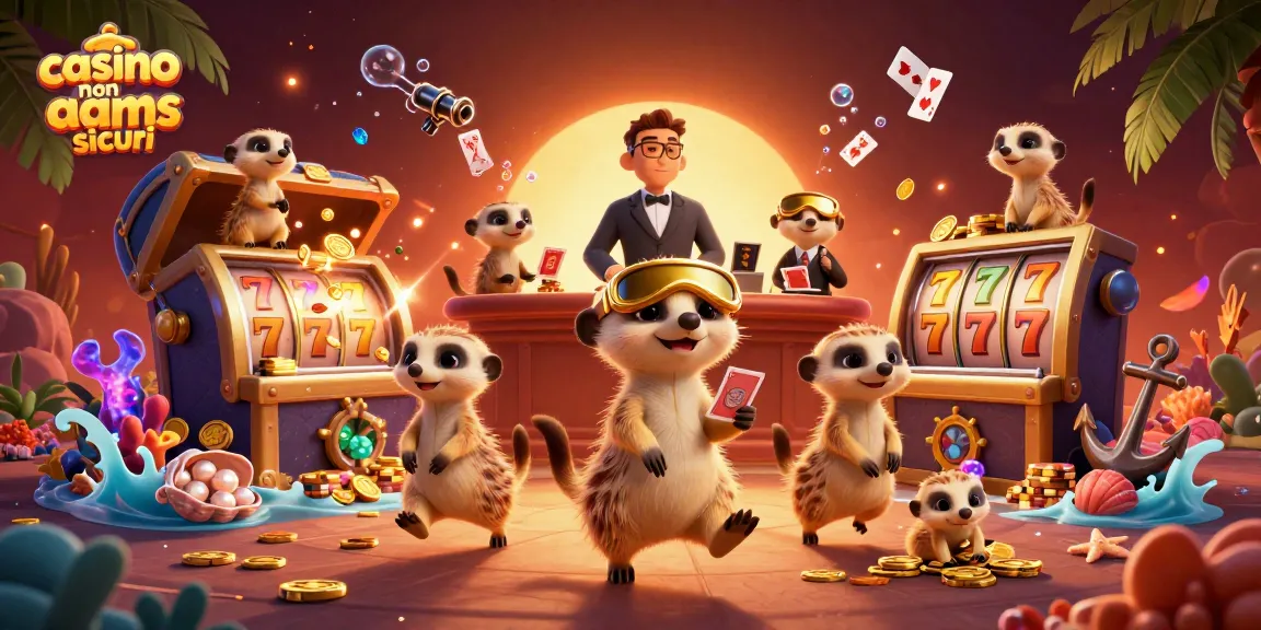 Gioca nel casino non aams sicuri con questo vivace graphic di suricati e slot machine fruttuose.