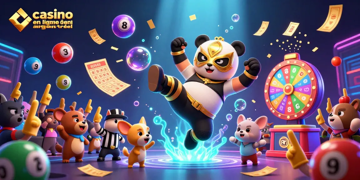 Vibrez avec le casino en ligne argent réel alors que le panda lutteur effectue un coup spectaculaire.