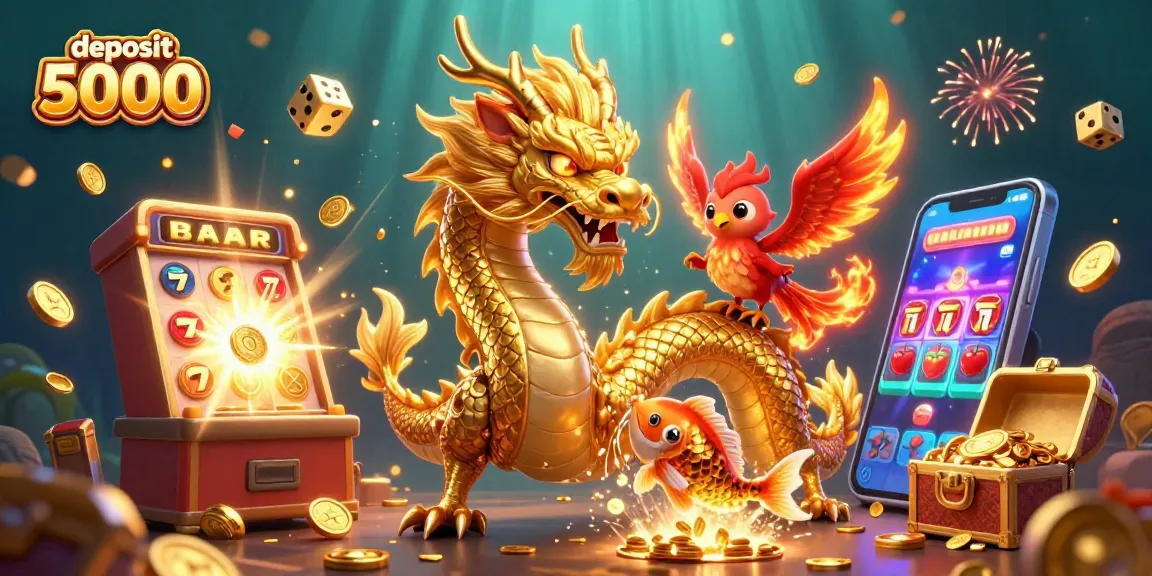 Play exciting games at deposit 5000 with vibrant characters and elements illustrated in action.