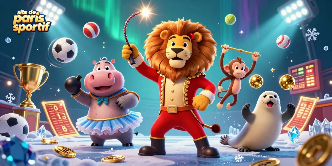 Pariez sur les sports avec style sur le site de paris sportif, illustrant un lion maître de cérémonie captivant.