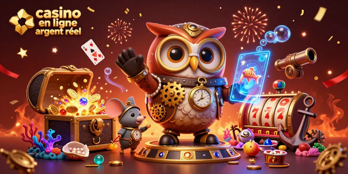 Jouez au casino en ligne argent réel avec une scène dynamique de personnages animés et d'éléments de jeu captivants.