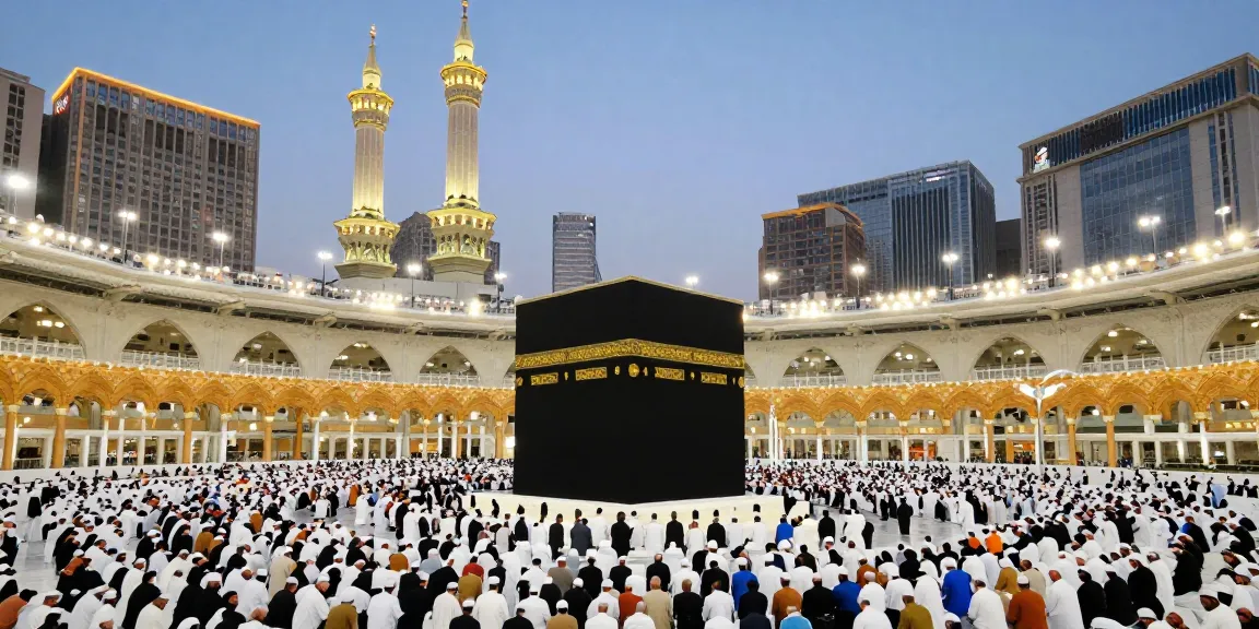 Experience umroh full ramadhan at the holy Kaaba, a vibrant destination for your spiritual travel journey.