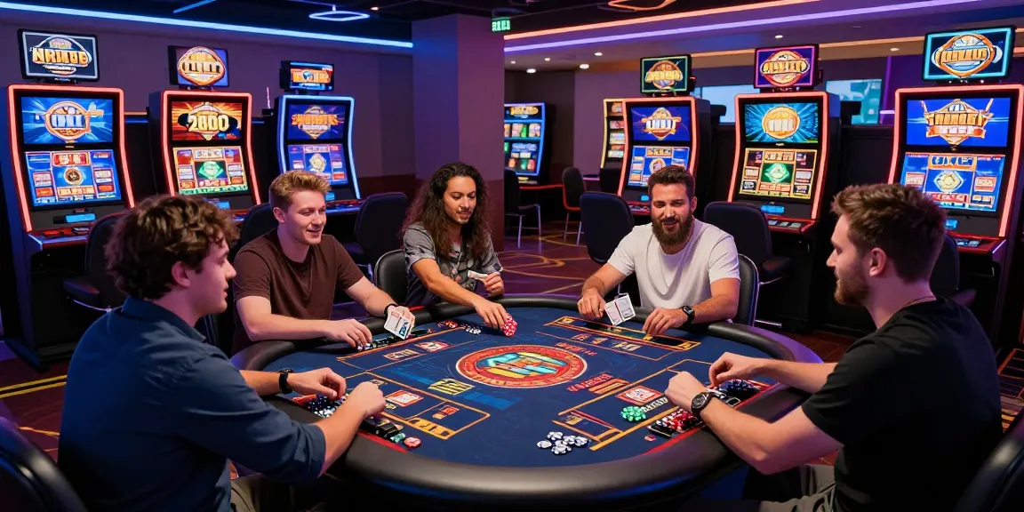 Exciting gaming atmosphere at casinos that accept credit cards with players engaging in online slots and live dealer games.