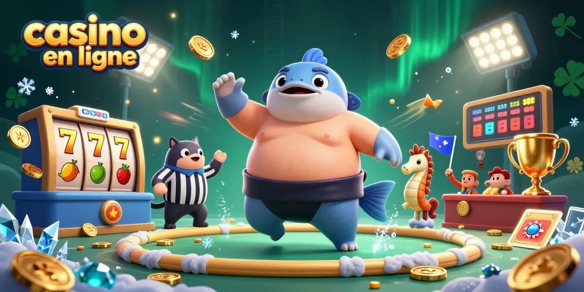Visitez le casino en ligne pour des jeux excitants avec un fugu, un juge et des spectateurs.