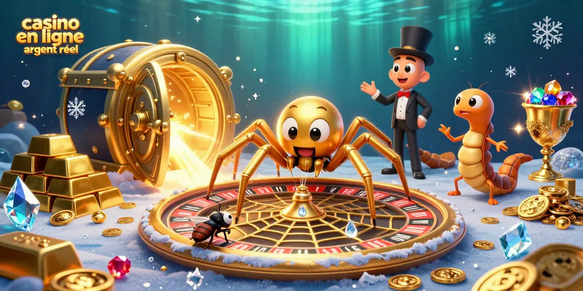 Le casino en ligne argent réel avec une scène dynamique de jeux et de gains.