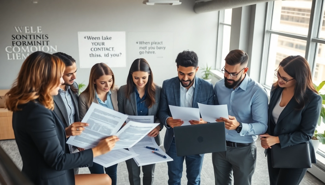 Enhance Contract Management processes with a team collaborating in a modern office.