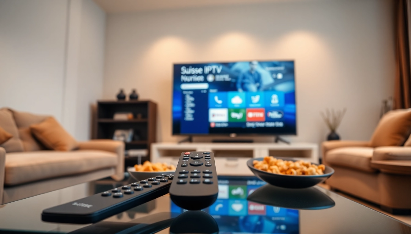 Enjoying Suisse IPTV on a modern TV in a cozy living room with inviting decor.