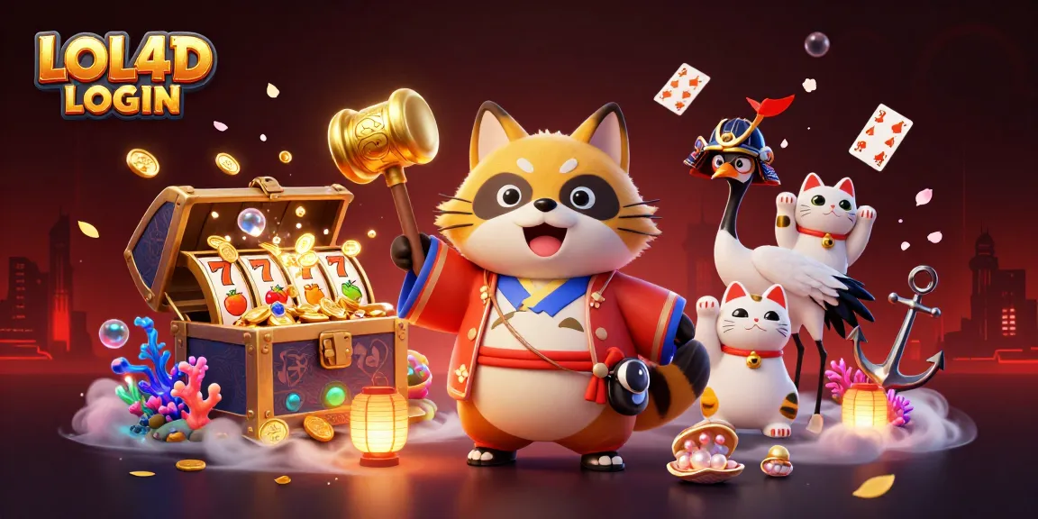 Ulasan tentang LOGIN LOL4D menunjukkan gambar slot online beruntung dengan karakter kartun yang menarik.