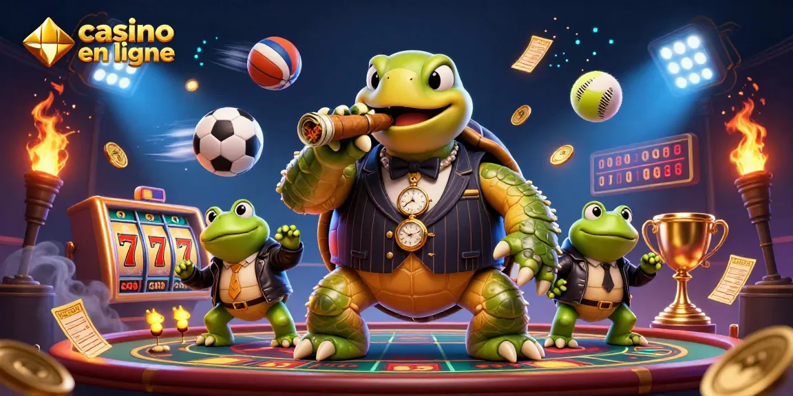 Actionner des gains avec le casino en ligne dans une illustration 3D vibrante.