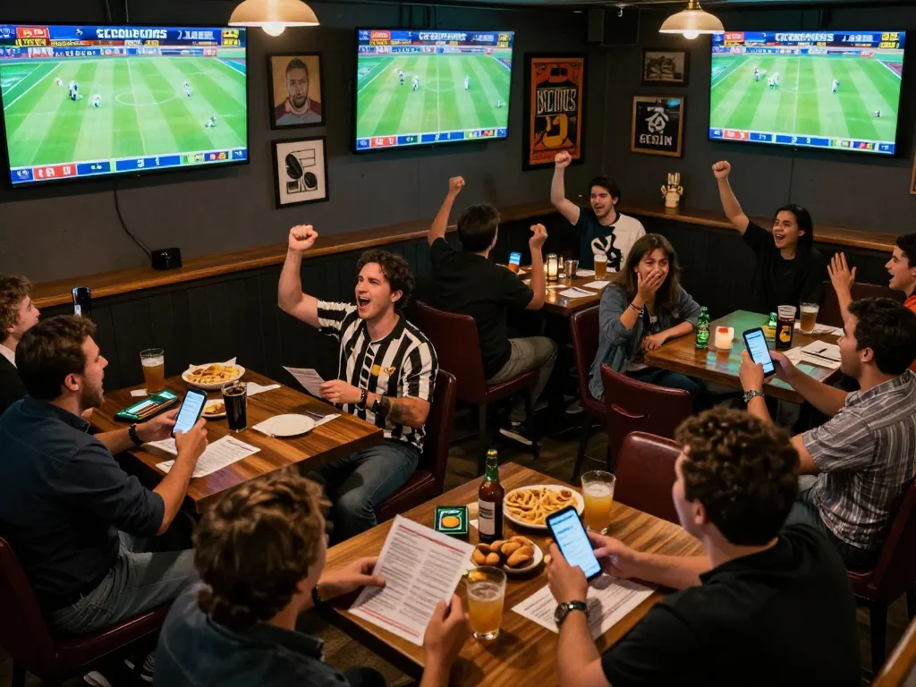 Nhận Định Leeds vs Nottingham Forest showcased through enthusiastic sports betting crowd watching live games