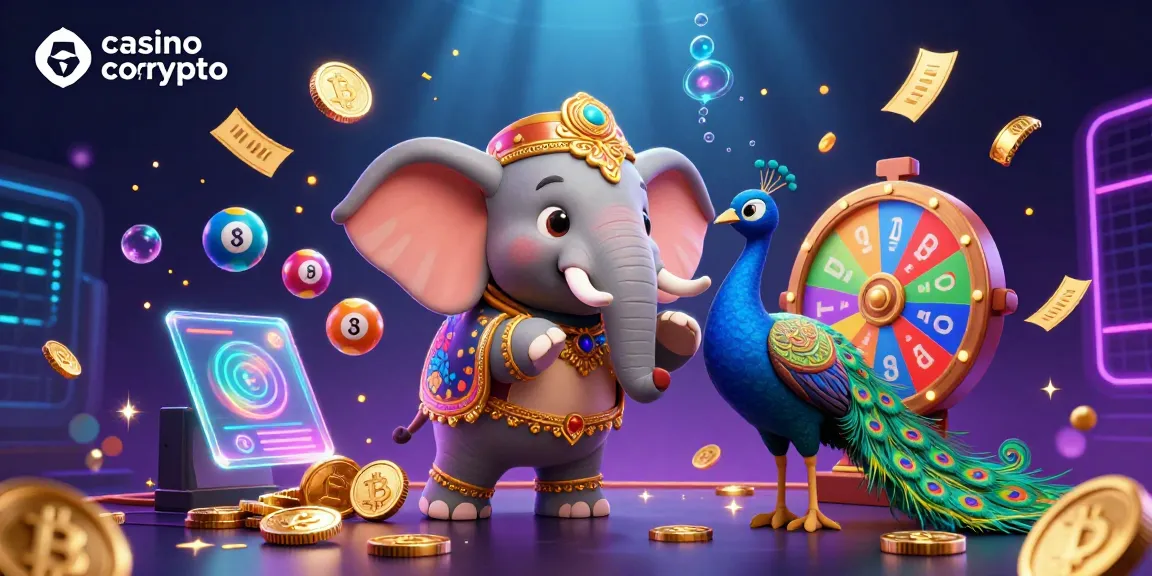 Gioca in un casino con crypto con emozionanti immagini di elefante e pavo reale nel 2026.