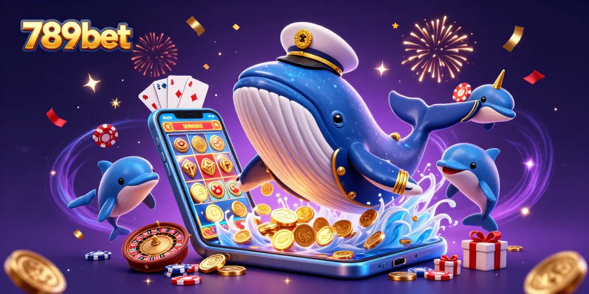 Win big with 789bet in a lively 3D casino scene featuring playful sea creatures.