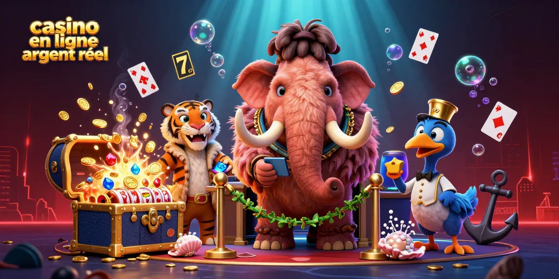 Vivez l'excitation du casino en ligne argent réel avec des personnages animés et des éléments de jeu colorés.