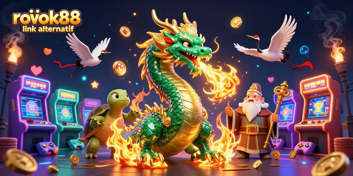 Experience thrilling gameplay with the rokok88 link alternatif featuring a majestic dragon and lucky symbols.