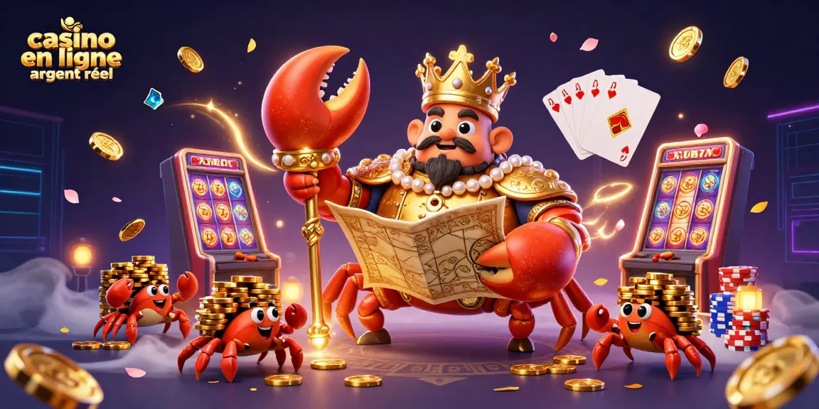 Visitez le monde fascinant du casino en ligne argent réel avec nos héros marins sur un fond dynamique et coloré.