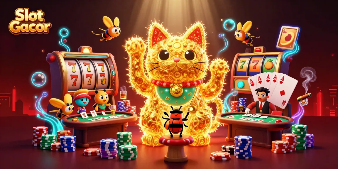 Mainkan Slot Gacor dengan keuntungan maksimal dan simbol keberuntungan dalam ilustrasi menarik.