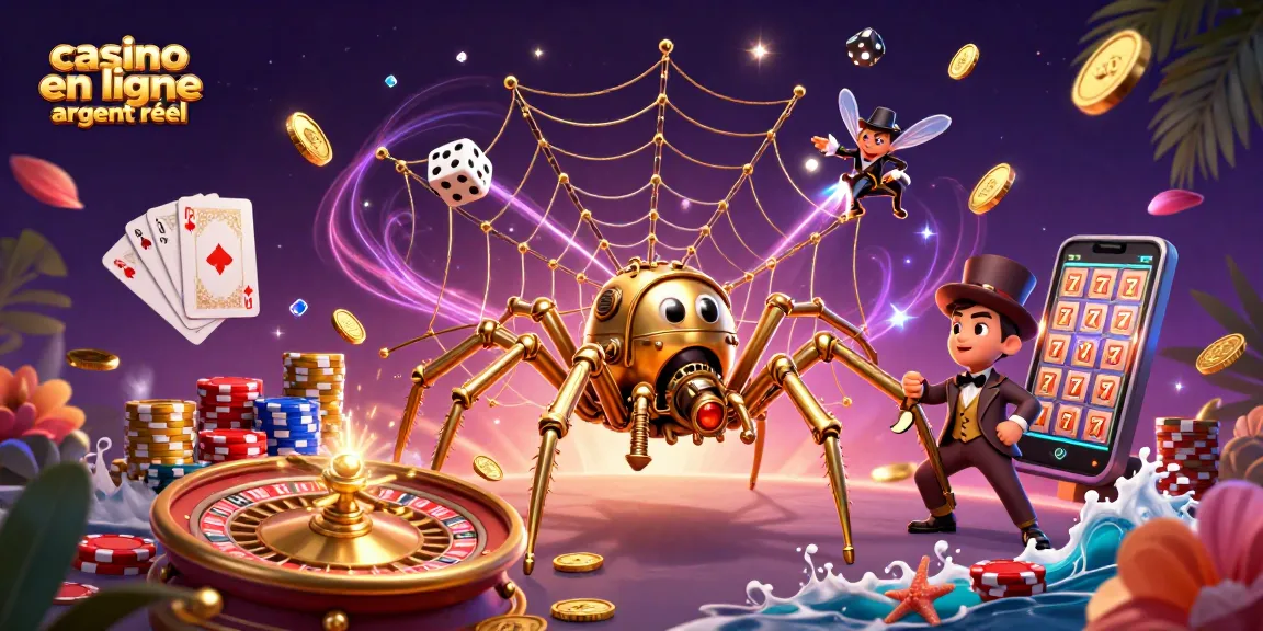 Inspirez-vous des jeux de casino en ligne argent réel avec une scène dynamique remplie d'éléments captivants.