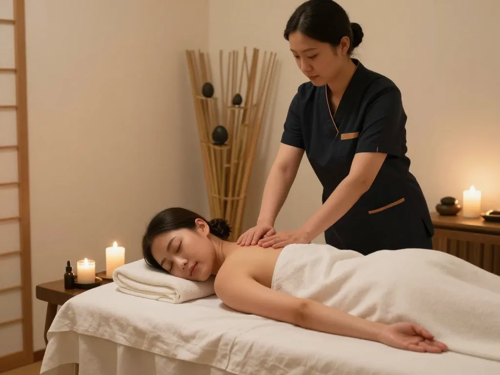 calming ambiance와 전문 치료사가 있는 고요한 스파룸에서의 신사동마사지 세션.