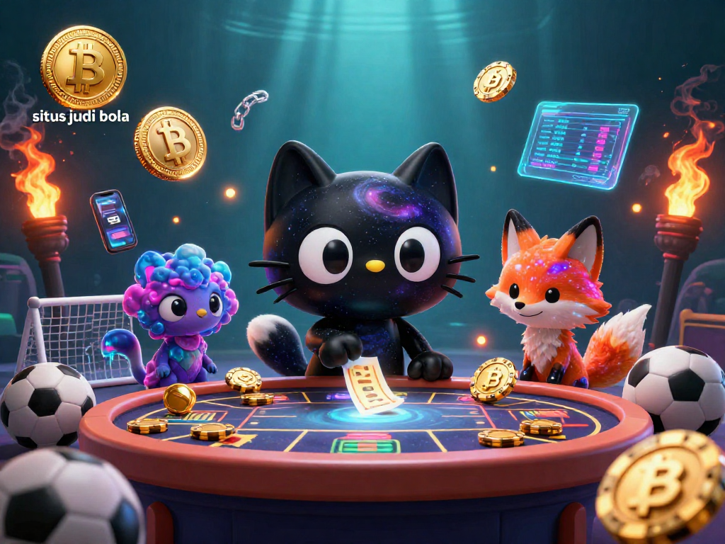 Engage in thrilling situs judi bola experiences with a cosmic black hole cat and nebula fox.