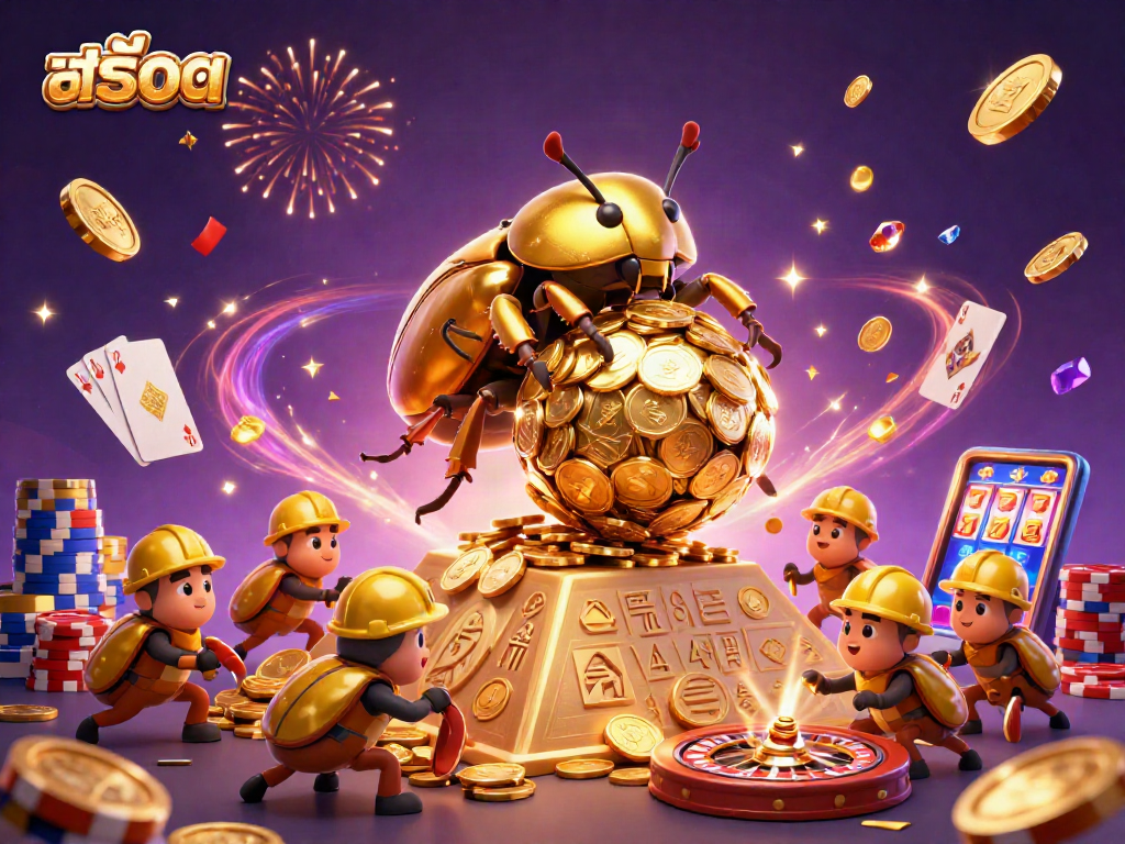 Experience the excitement of สล็อต gameplay with vibrant coins and animated casino elements.
