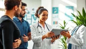 Engaging healthcare professionals collaborating on health strategies for patient wellness.