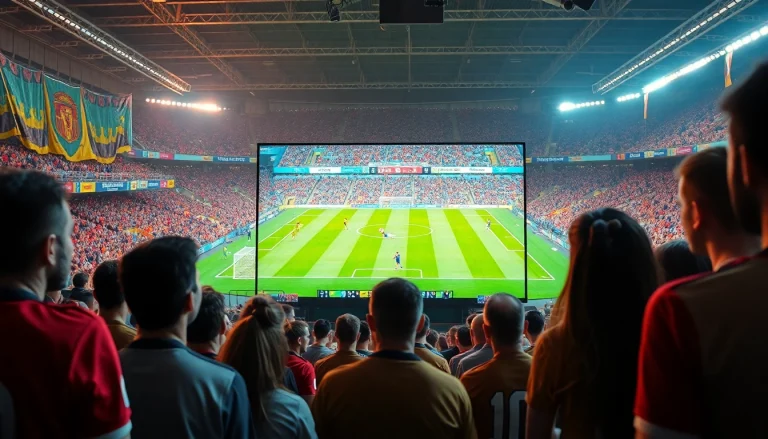 해외축구중계의 생생한 장면에서 응원하는 팬들 모습 소개