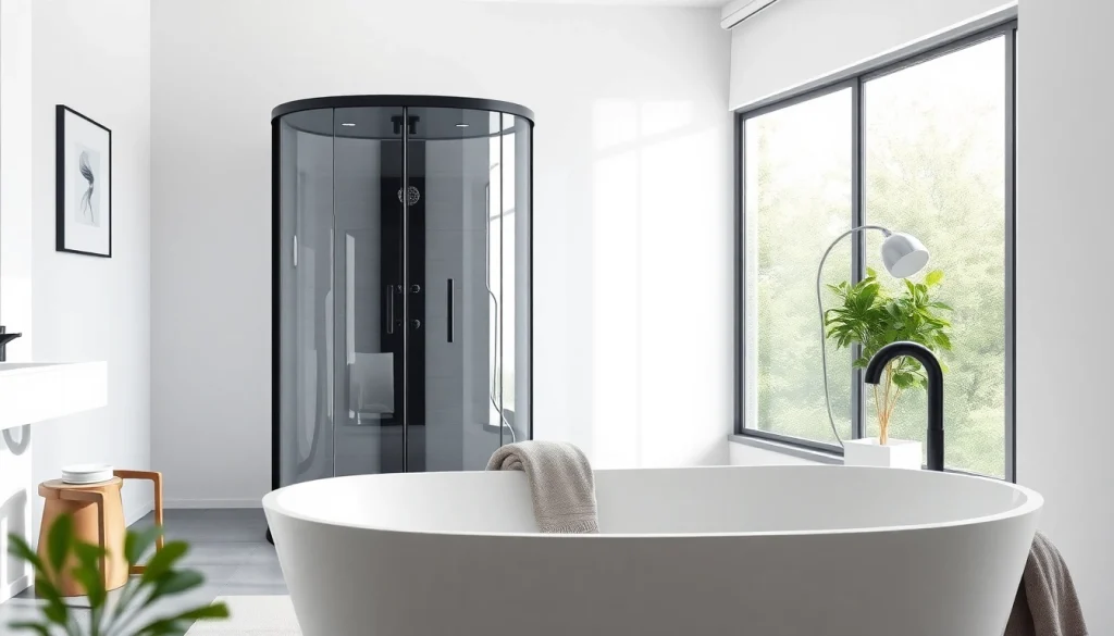 Erleben Sie die exquisite sonni Duschkabine in einem modernen Badezimmer mit eleganter Ästhetik und hellem Raum.