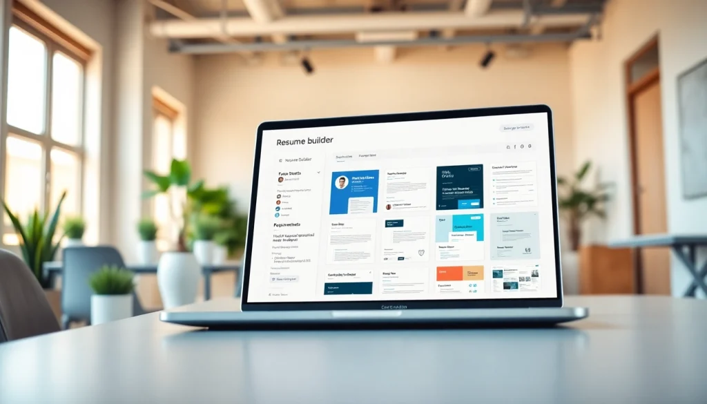 Create your professional Resume Builder with flexible templates in a modern workspace.