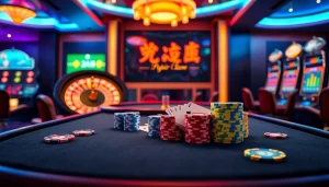 Exciting gambling scene featuring 상품권신용카드 at luxury casino table with poker chips and cards.