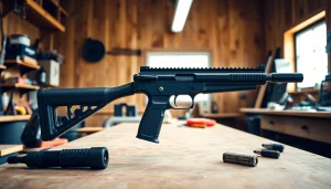 Showcasing polymer80 pf940c frame on a workbench with high-quality tools.