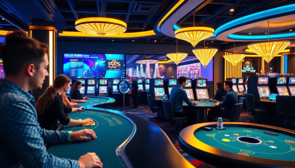 Engaging atmosphere of online casinos Saskatchewan showcasing players at live gaming tables.